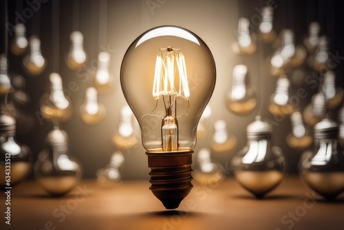 light bulb on a wooden background