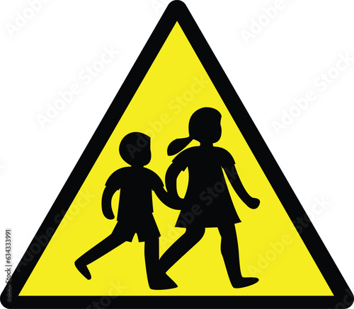 children crossing sign vector, eps 10