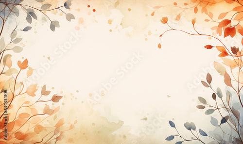 watercolor autumn background, texture, pattern. orange, yellow, red leaves. for design
