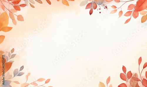 watercolor autumn background, texture, pattern. orange, yellow, red leaves. for design