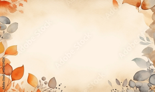 watercolor autumn background, texture, pattern. orange, yellow, red leaves. for design