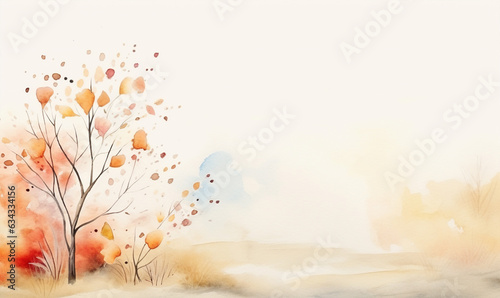 watercolor autumn background, texture, pattern. orange, yellow, red leaves. for design