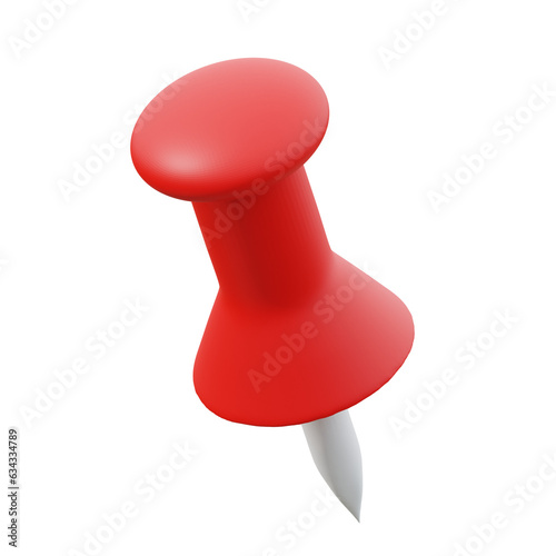 3d icon of a red push pin