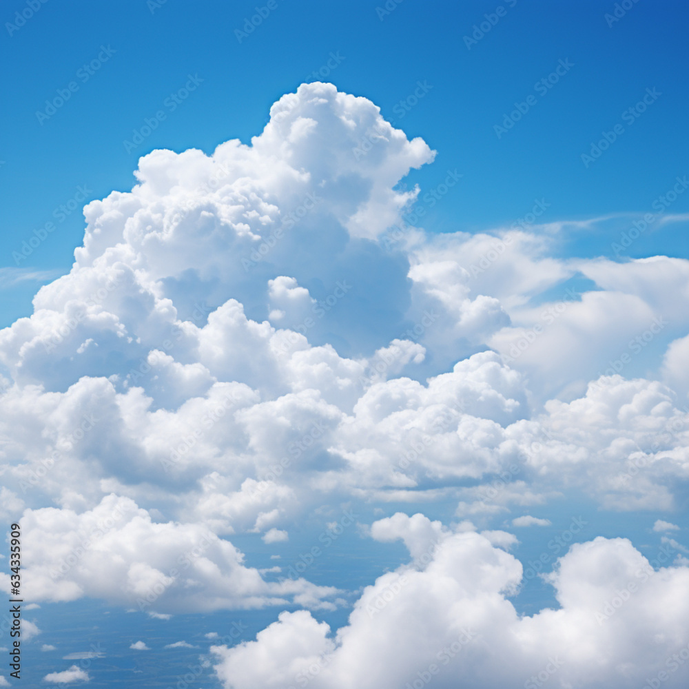 cloudscape massive white cloud formation in blue sky