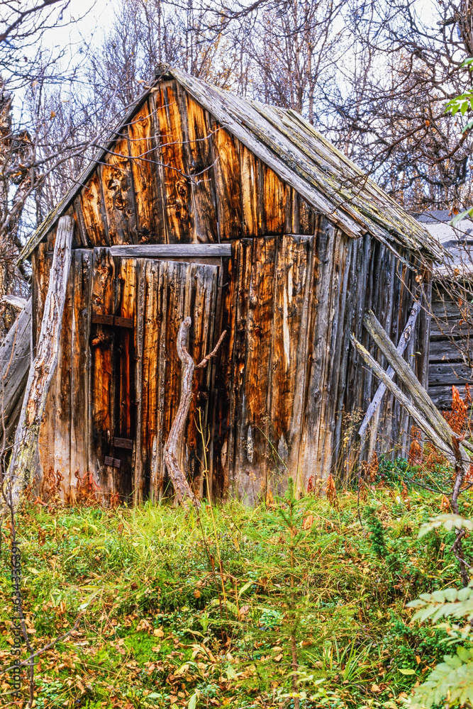 Old weathered shed in the north of Scandinavia Old weathered shed in the north of Scandinavia
