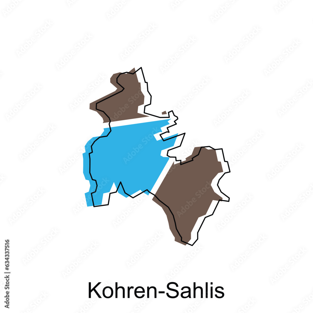 Kohren Sahlis City Map illustration. Simplified map of Germany Country vector design template