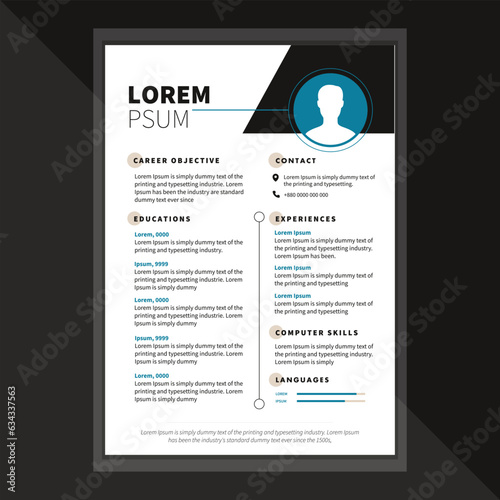 Vector Minimalist CV/Resume Template with Nice Typography Design. 