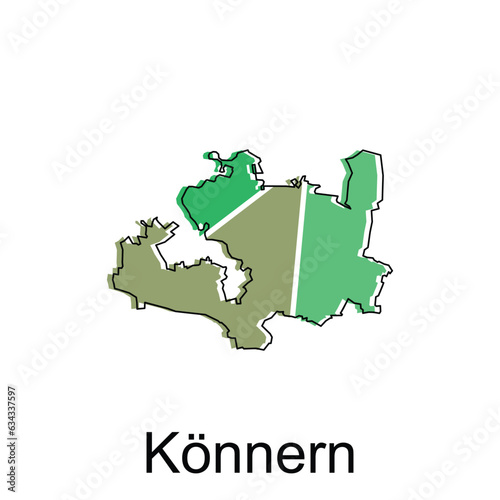 Konnern City Map illustration. Simplified map of Germany Country vector design template
