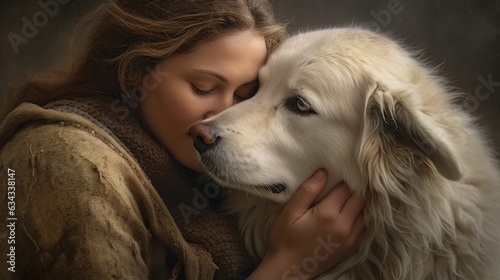 Photo depicting the bond between a woman and her pet dog. © OKAN