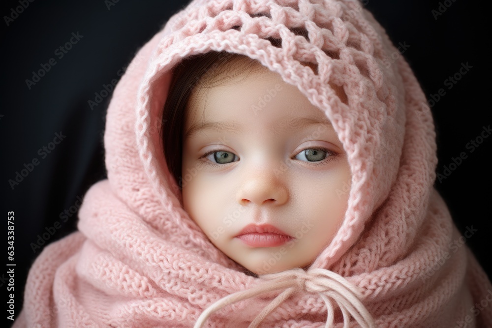 Newborn baby girl studio portrait Newborn baby girl studio portrait