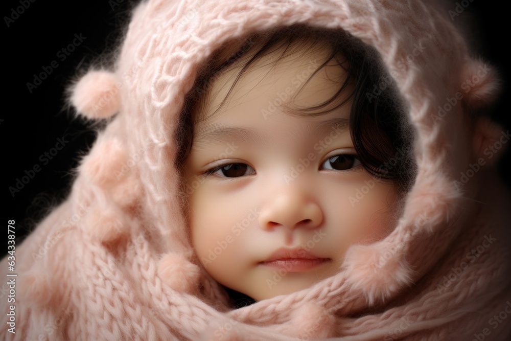 Newborn baby girl studio portrait Newborn baby girl studio portrait