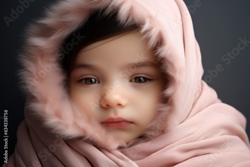 Newborn baby girl studio portrait