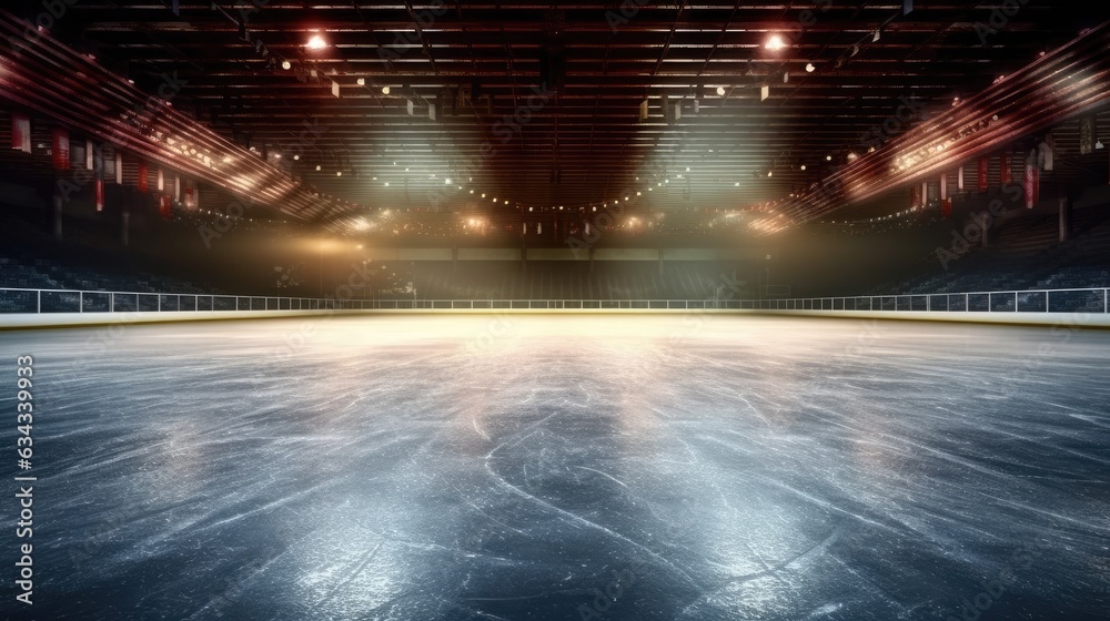 Ice rink in style of winter olympics. - obrazy, fototapety, plakaty 
