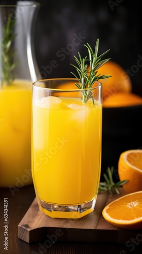 Citrus Bliss Glass of Sweet and Tangy Orange Juice Served with a Zestful Twist, a Burst of Refreshing Flavor