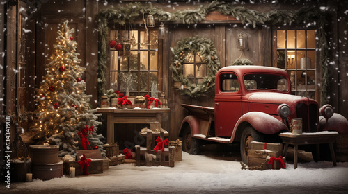 Photo Vintage Christmas: A nostalgic image of a vintage Christmas scene, capturing the