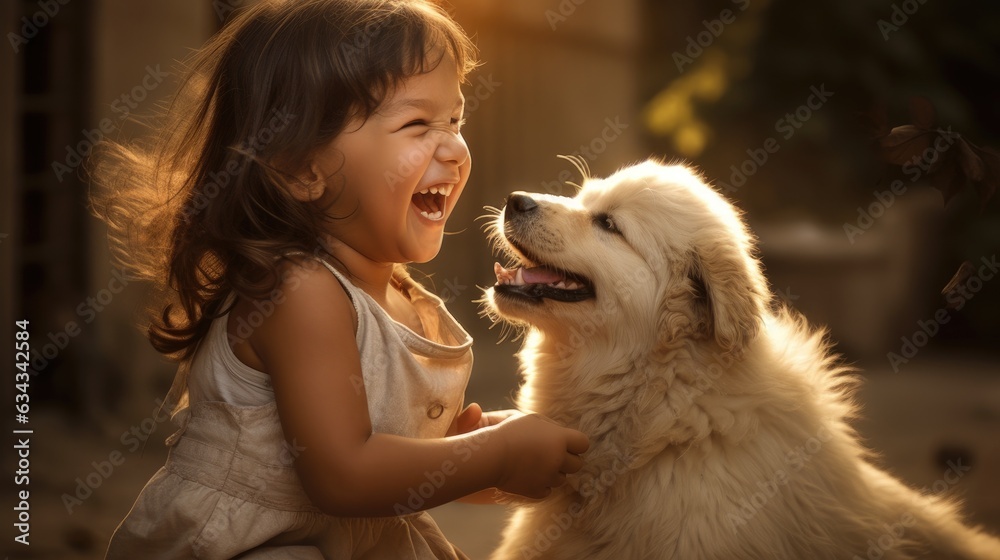 Happy cute boy having fun time with a dog. Happy cute boy having fun time with a dog.