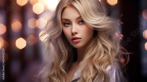 portrait of a young beauty fashion blond woman