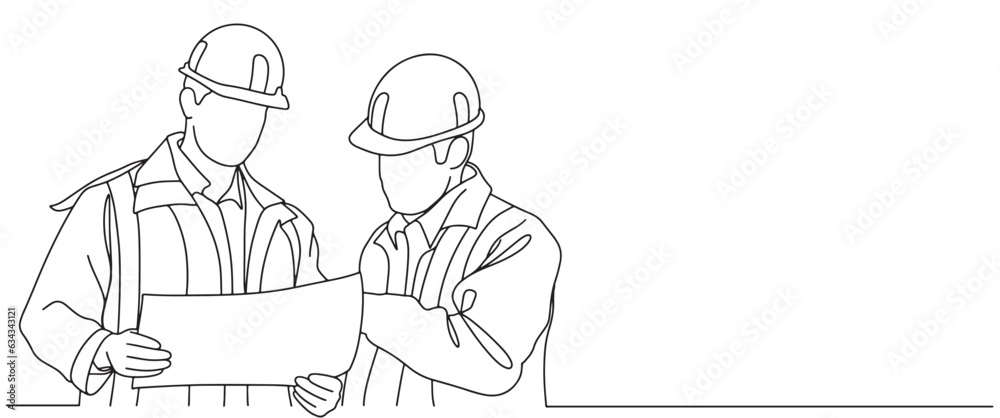 Building Construction worker line art style vector illustration Building Construction worker line art style vector illustration