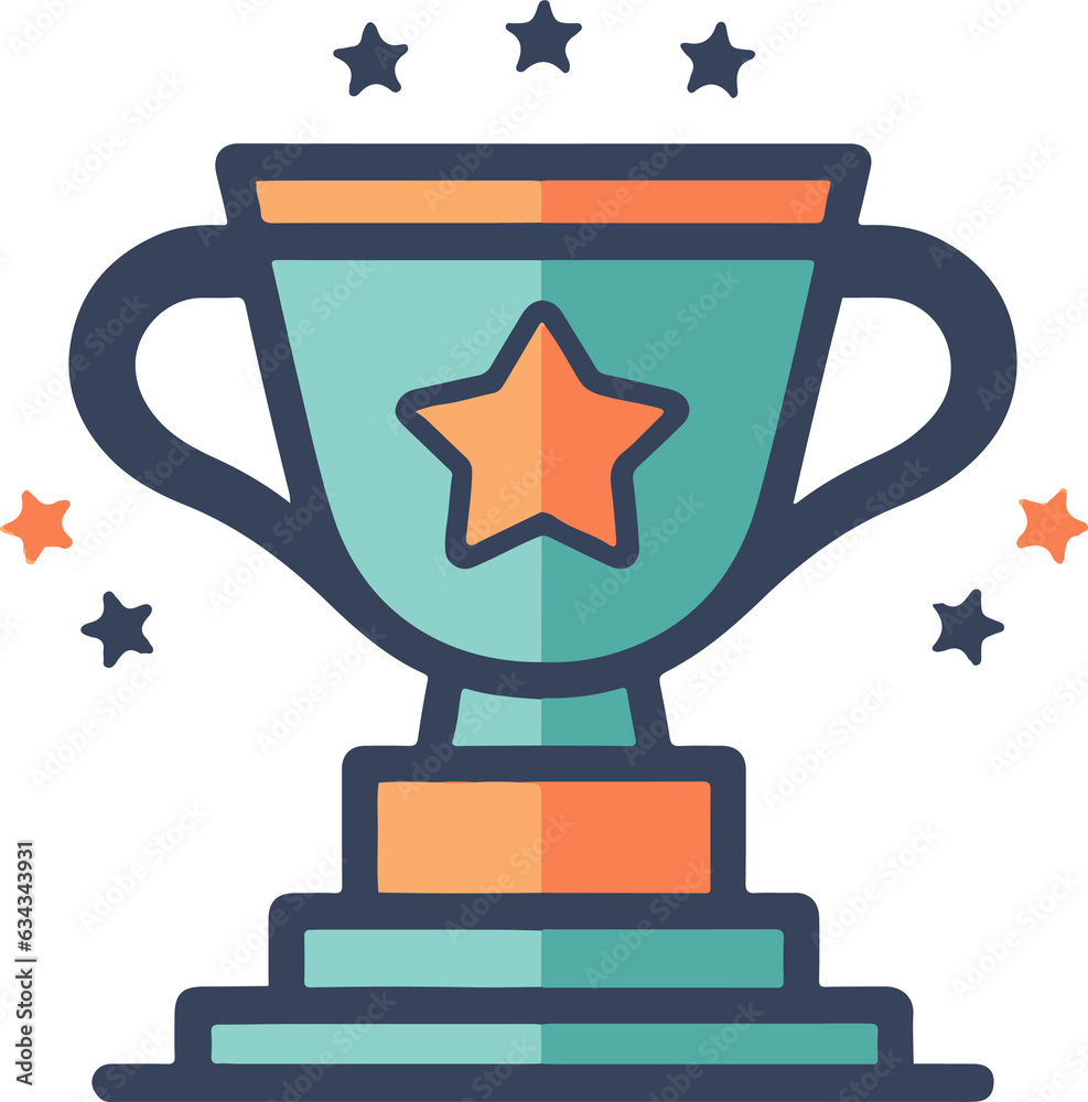 Simple illustration of trophy icon isolated on white background Simple illustration of trophy icon isolated on white background