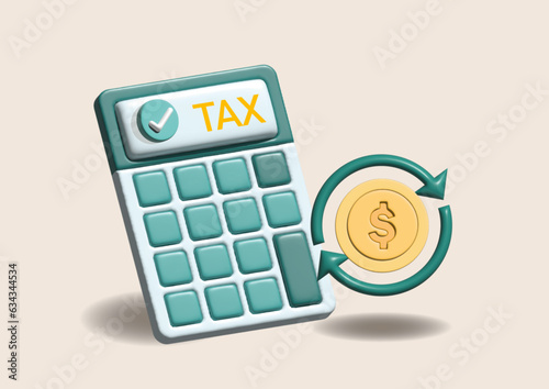 Tax preparation abstract concept 3d vector illustration. The corporate tax, taxable income, document preparation, payment planning, corporate accountancy, and annual return abstract metaphor