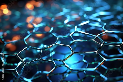 Abstract Blue Graphene Layer 3d