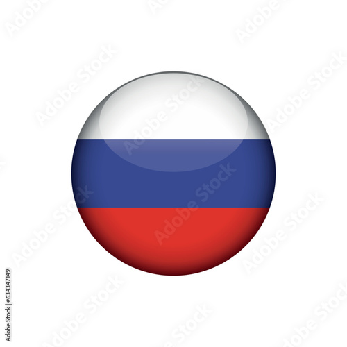 Russia Flag Circle Button Vector Template
