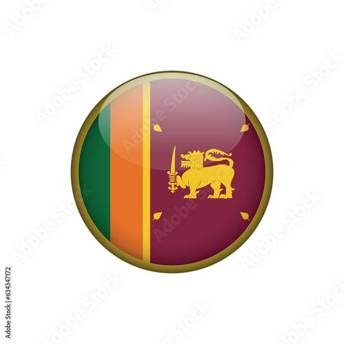 Sri Lanka Flag Circle Button Vector Template
