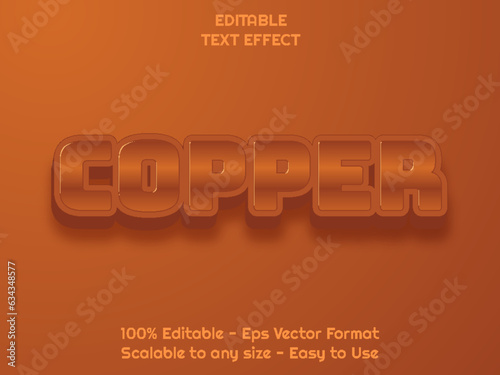 bold bronze copper text style, editable text effect