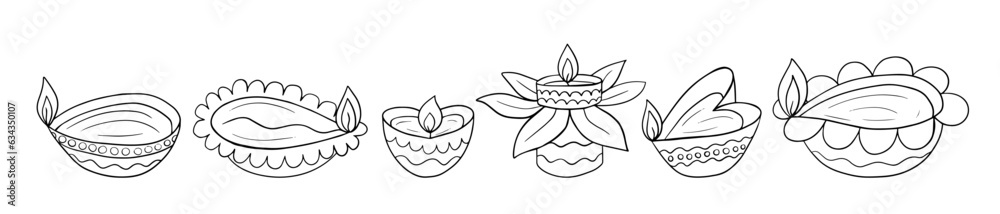 Diwali different shapes diya set. Hand drawn Diwali lamps deepak vector doodle set
Diwali different shapes diya set. Hand drawn Diwali lamps deepak vector doodle set