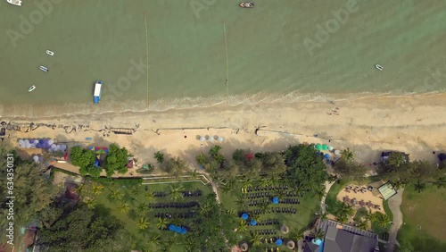 Aerial view of the beach and coastline in Penang Malaysia