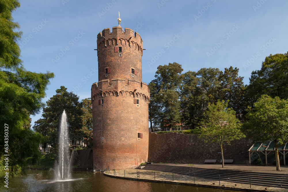 Medieval tower - Kruittoren, in Kronenburgerpark in the Dutch city of Nijmegen.
