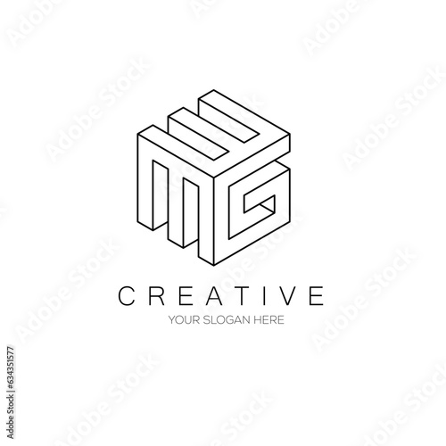 MMG Logo Design. Monogram Logo design. Isometric logo design