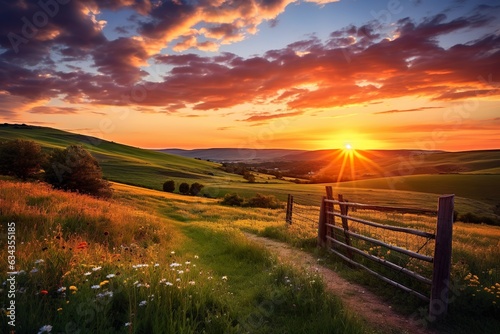 Celebrate the magic of a countryside sunset