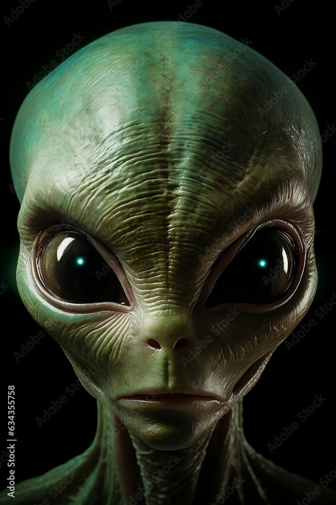 Eerie Extraterrestrial: Isolated Alien Cutout on Transparent Background