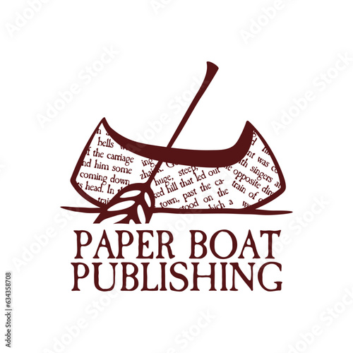 Paper boat publishing house brown logotype template 