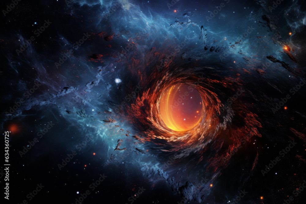 Cosmic scenery with  a black hole