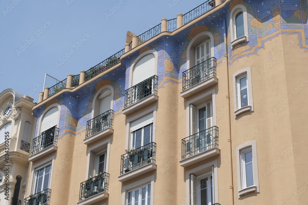 Art Deco building facades, geometric decorations, ornaments and more. Architecture from the beginning of the 20th century.
Shot in Nice, France.