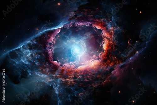 Cosmic scenery with  a black hole photo