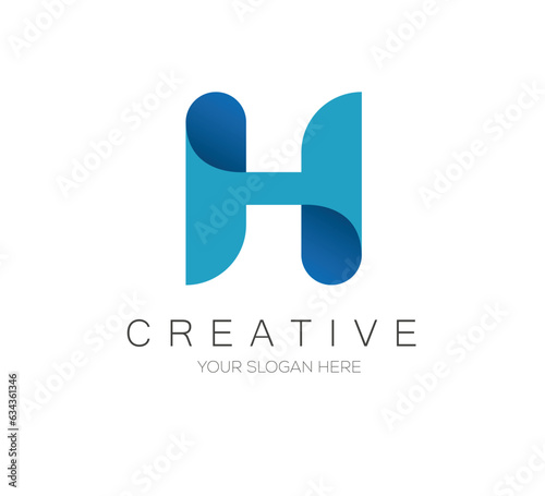 H Logo Design. H letter Logo Design