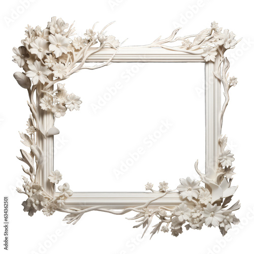 White frame with asymmetrical cutouts. Adding an element of surprise to your art 3