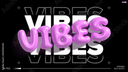 3d inflate vibes text effect