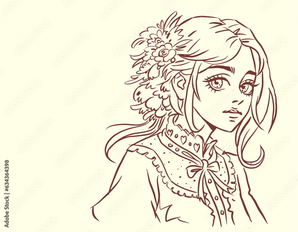 girl with long hair vector for card illustration background girl with long hair vector for card illustration background