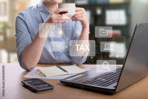 Digital marketing network connection concept. Businessman hand working on digital tablet with graphical user interface icons on strategy, solution analysis and development contents.
