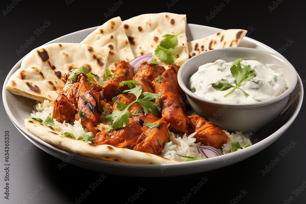 Chicken Tikka Masala: Tender chicken cooked in a creamy tomato-based sauce with aromatic spices, served with naan bread or rice.Generated with AI Chicken Tikka Masala: Tender chicken cooked in a creamy tomato-based sauce with aromatic spices, served with naan bread or rice.Generated with AI