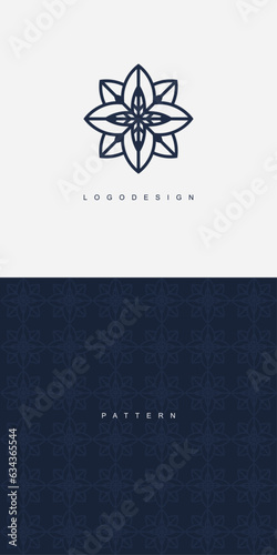 Logo design and pattern seamless background