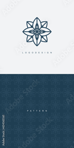 Logo design and pattern seamless background