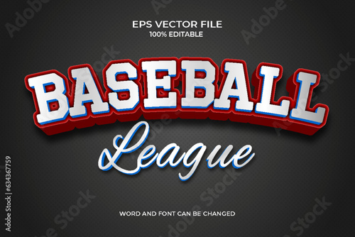 Realistic baseball 3D text style effect