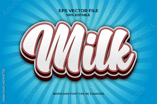 Realistic milk 3D text style effect