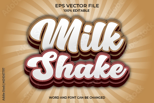 Realistic milk shake 3D text style effect