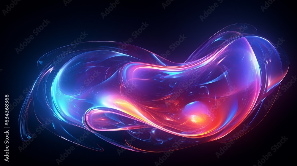 Abstract wallpaper background, flowing glass with a flowing neon shape inside, mental health, and healing, nature’s healing powers, calming spaces, aura, wellness, self-care, gradient 
